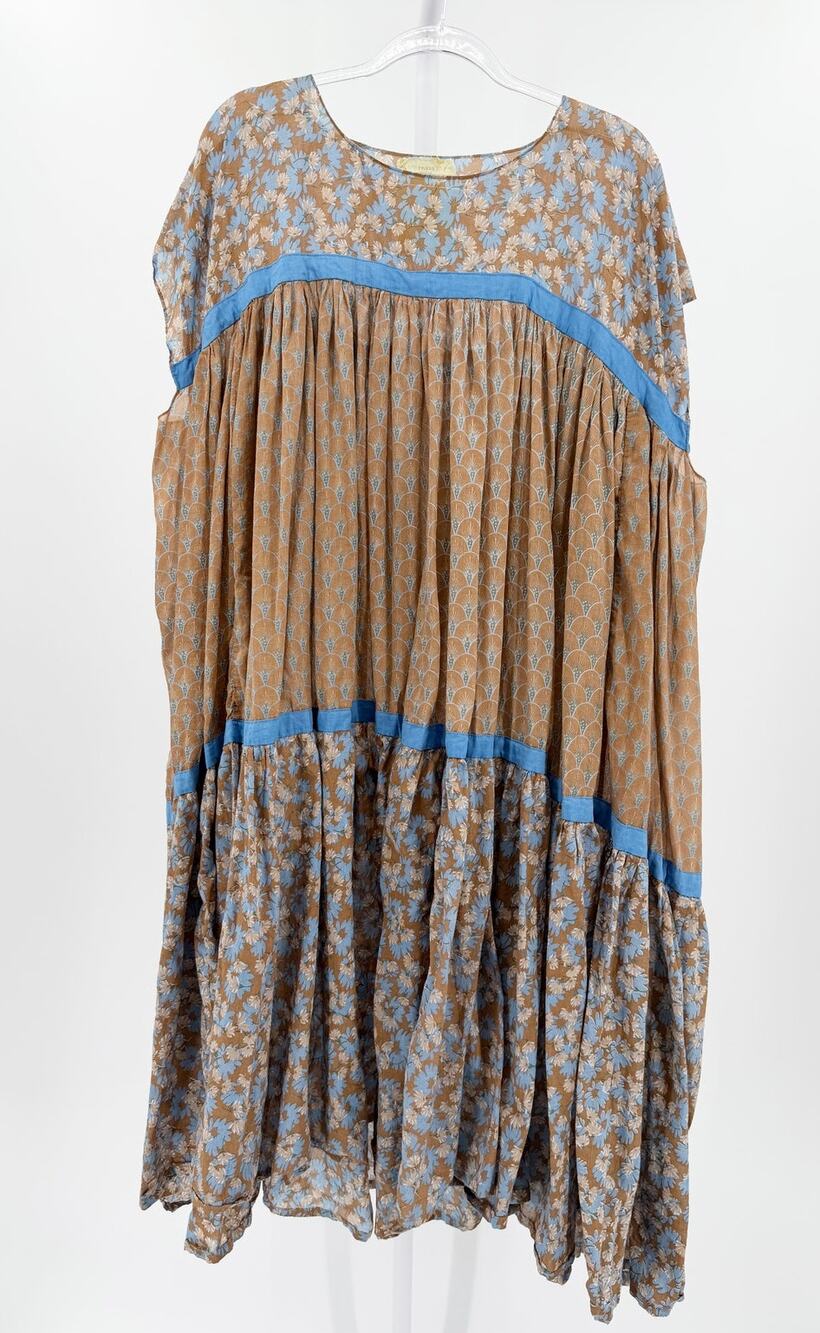 Yvonne S Maxi Dress Wind Hippy Multicolor Cotton Voile Oversized Resort Kaftan